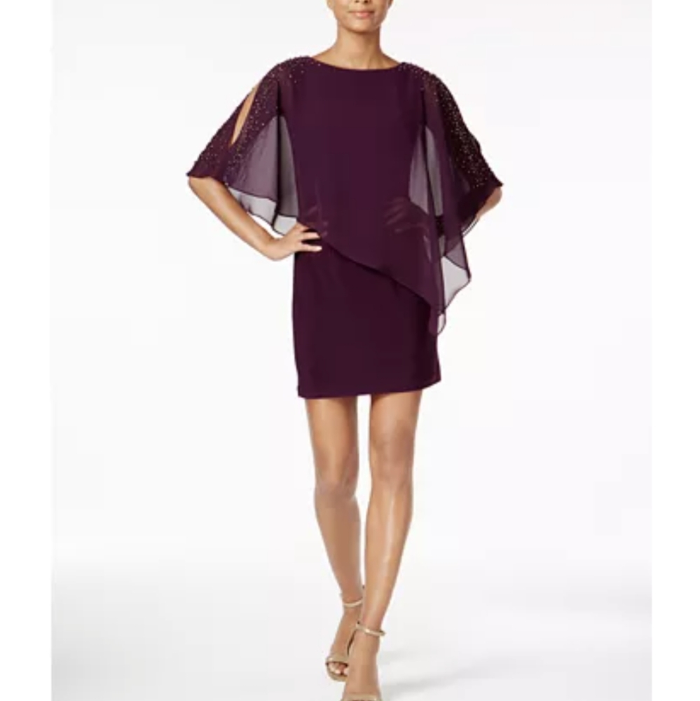 Capelet sheath dress